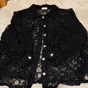 ANDREE BY UNIT Black Lace Top